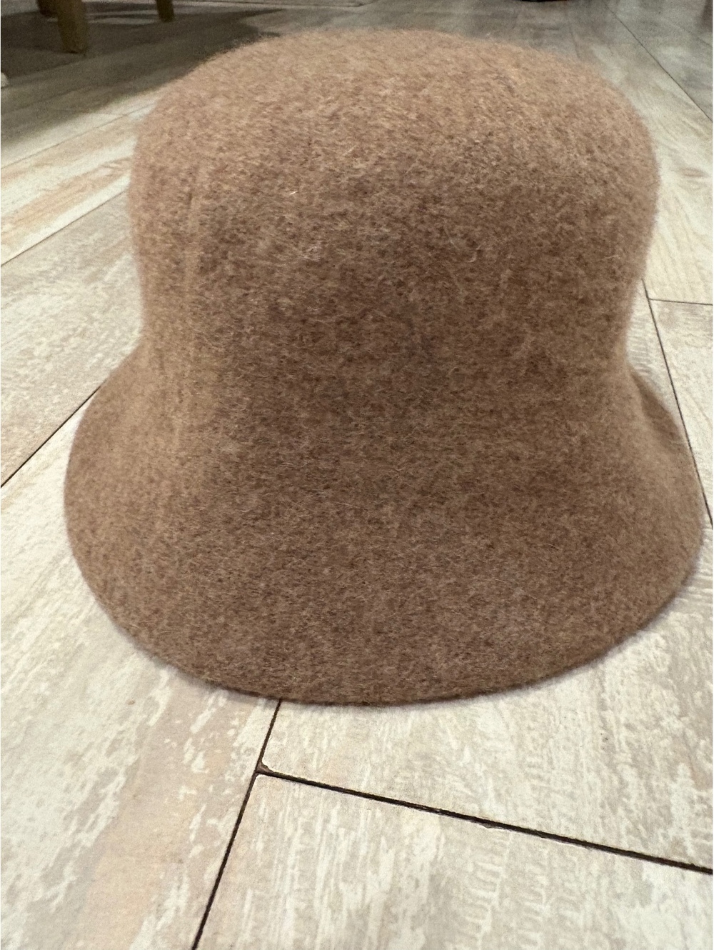 Rachel Zoe Brown Wool Felt Bucket Hat One Size Minimalist Fall Winter